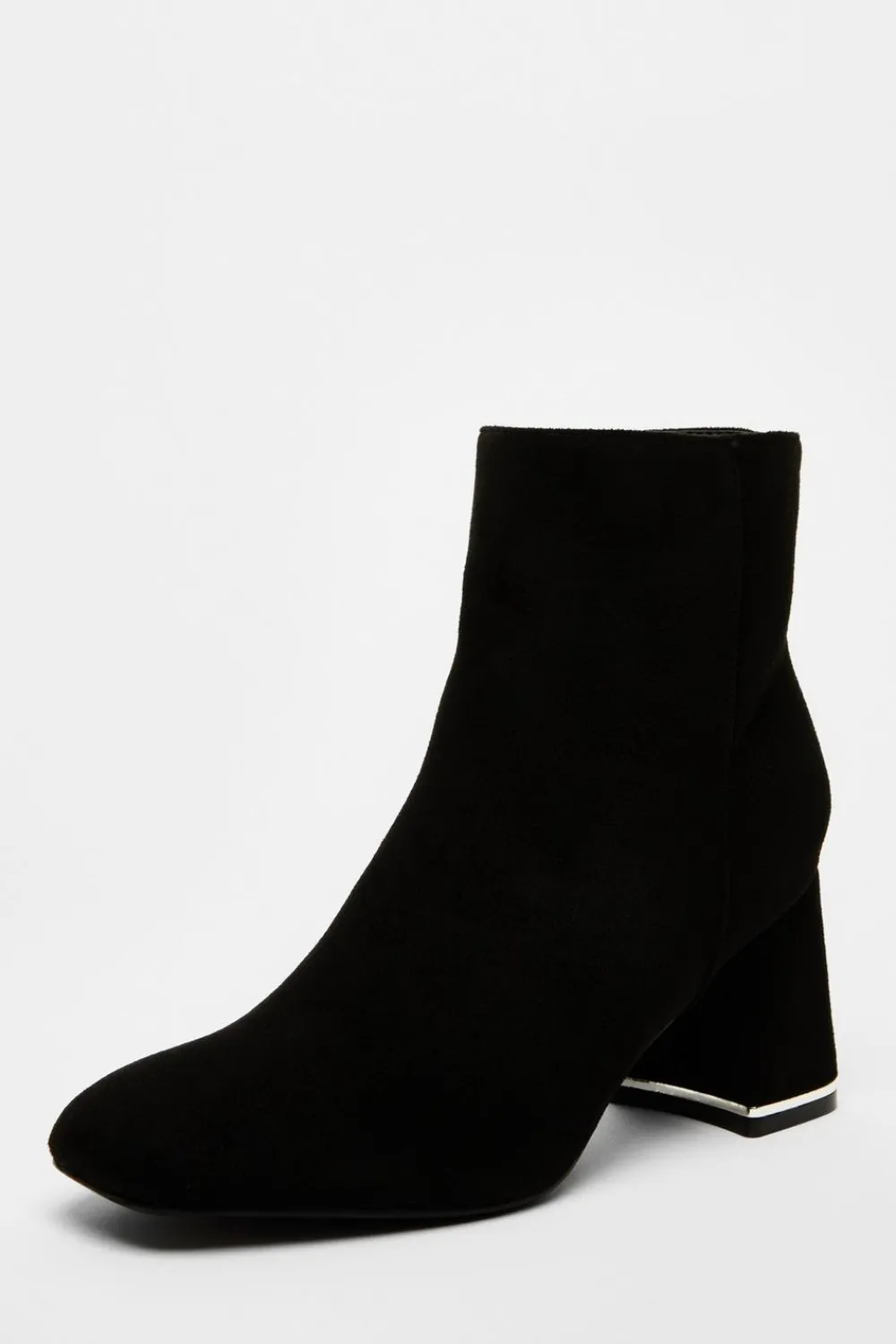 Quiz Boots>Black Faux Suede Ankle Boot