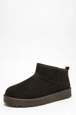 Quiz Boots>Black Faux Suede Ankle Boots