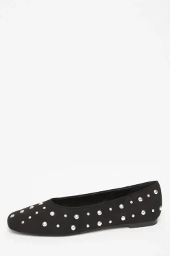 Quiz Pumps|Flats>Faux Suede Diamante Pumps