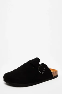Quiz Flats>Black Faux Suede Mules