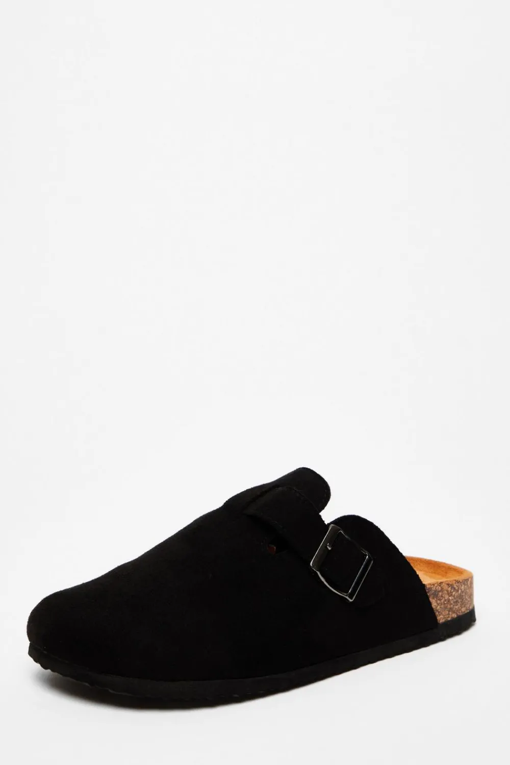 Quiz Flats>Black Faux Suede Mules