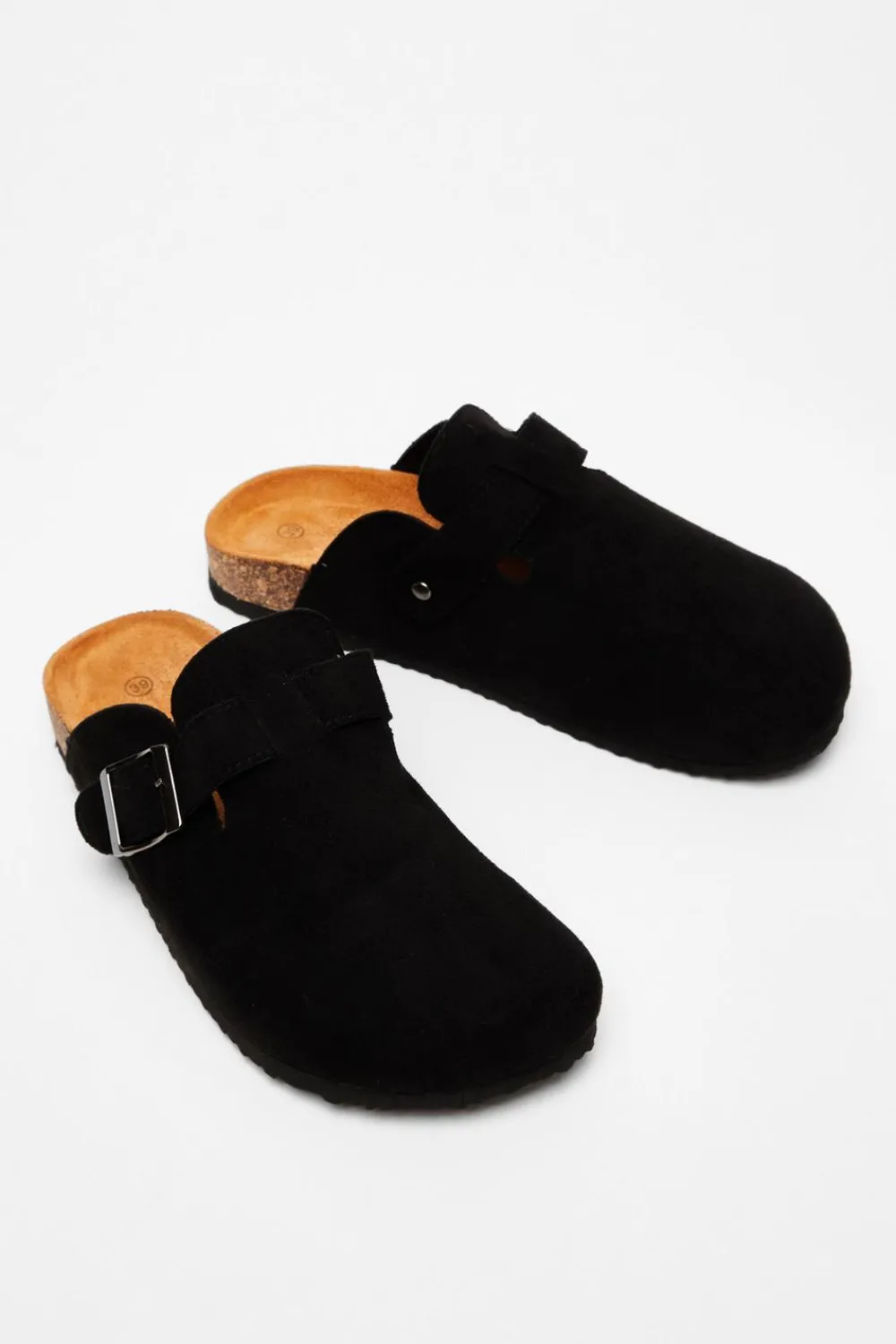 Quiz Flats>Black Faux Suede Mules