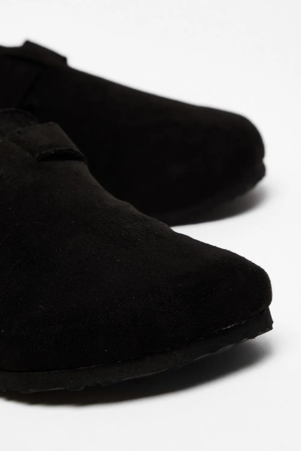 Quiz Flats>Black Faux Suede Mules