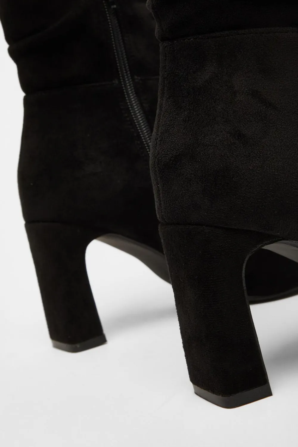 Quiz Heels|Boots>Black Faux Suede Ruched Ankle Boots
