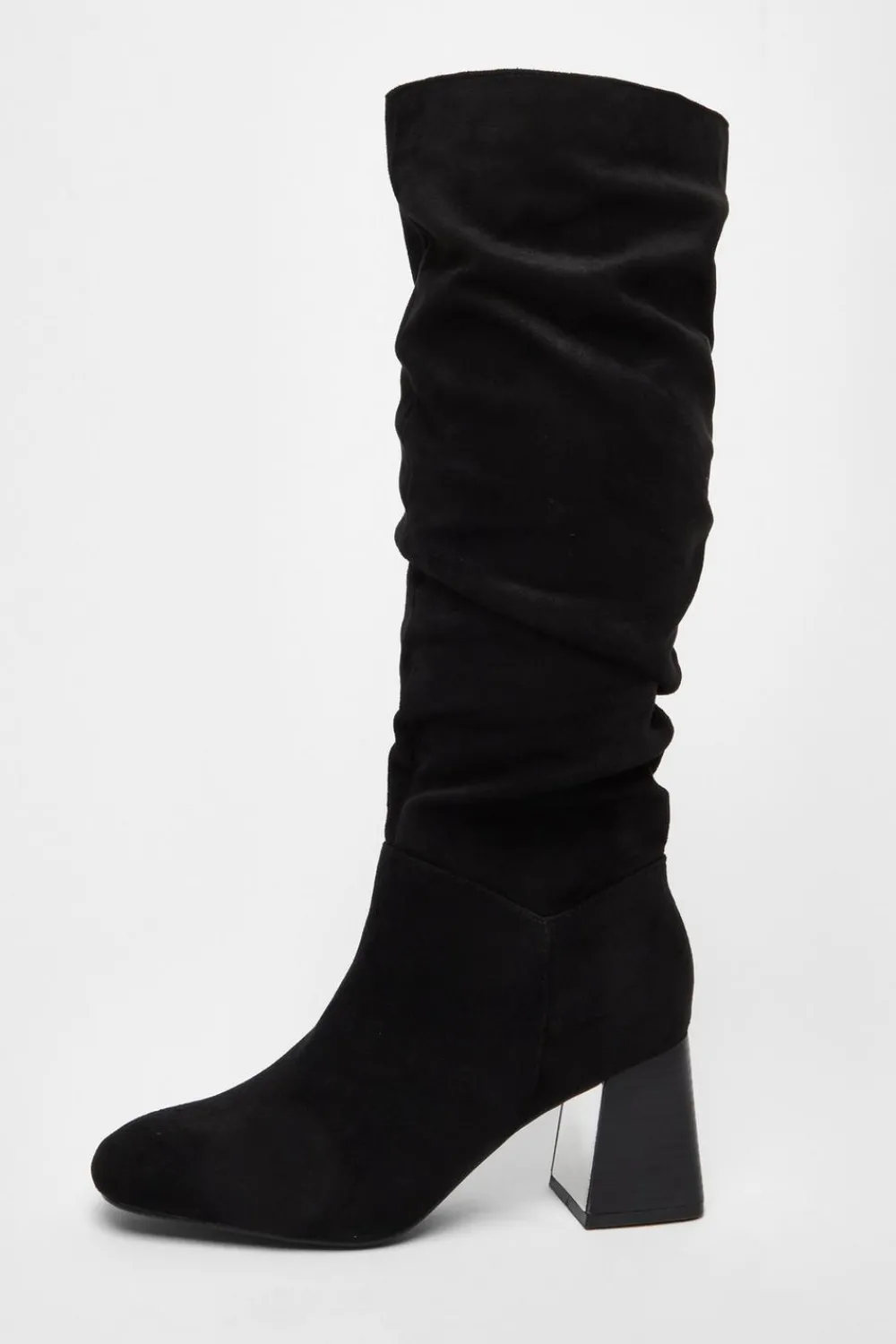 Quiz Platforms|Occasion Shoes>Faux Suede Ruched Heeled Boots