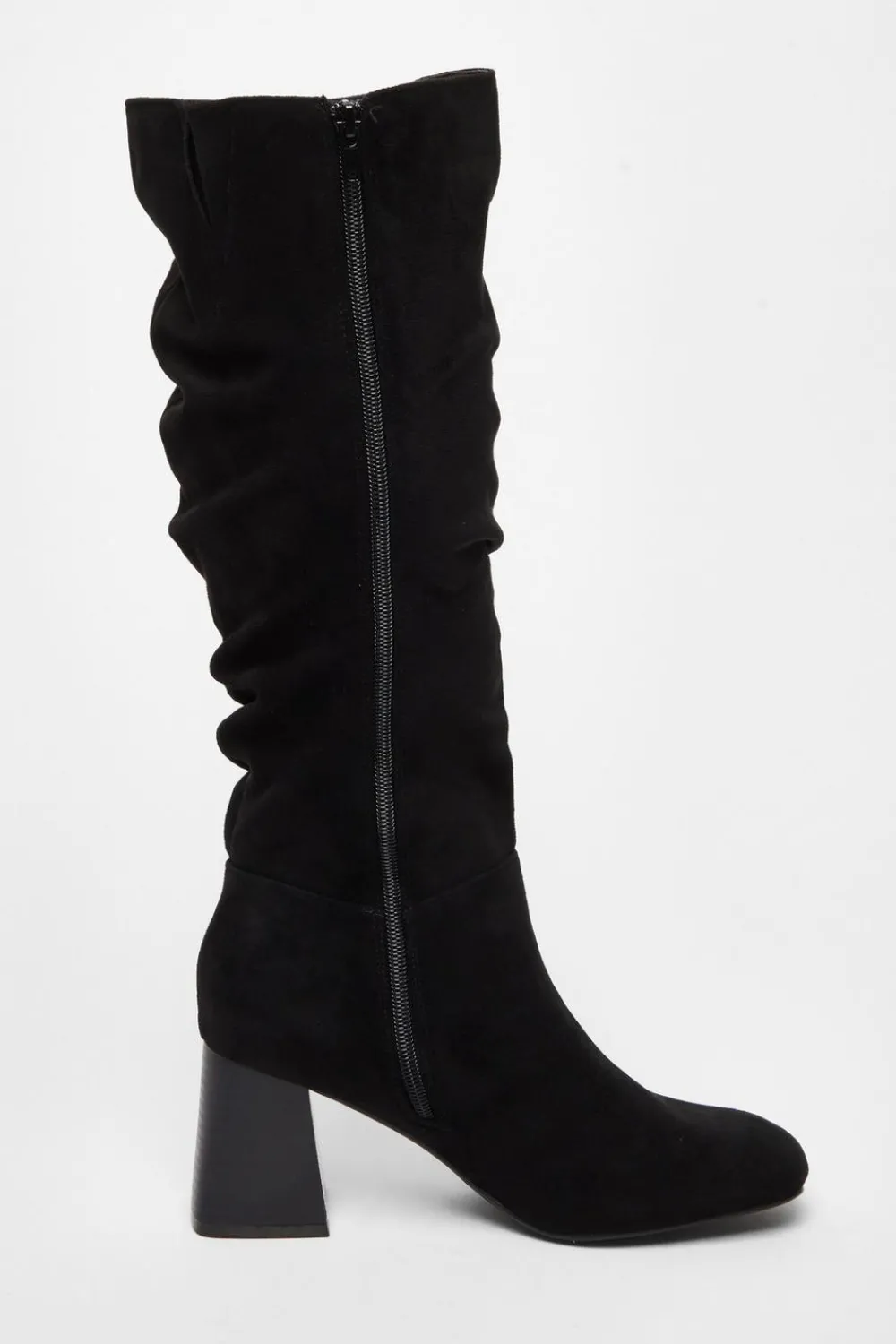 Quiz Platforms|Occasion Shoes>Faux Suede Ruched Heeled Boots