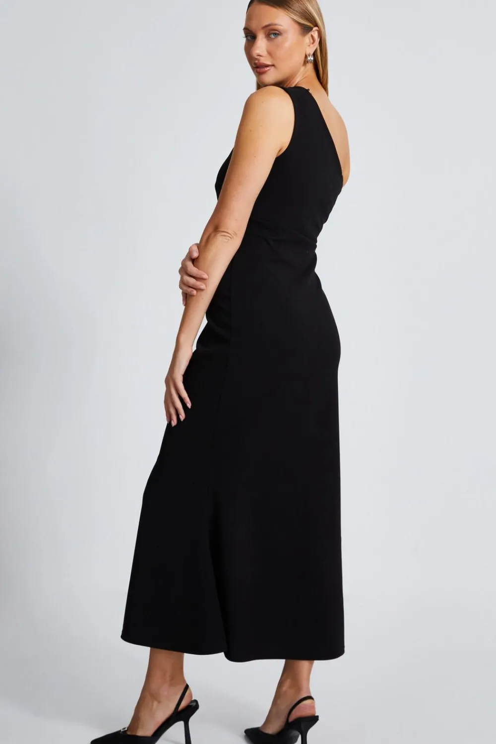 Quiz Evening Dresses|Wedding Guest Dresses>Black Fishtail Midaxi Dress