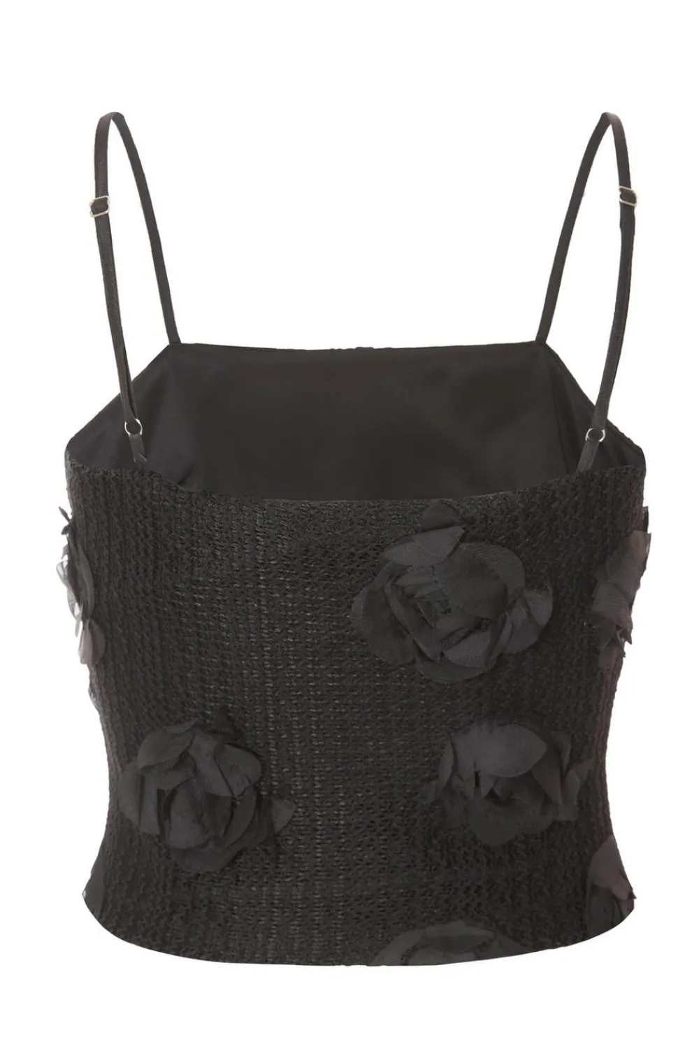 Quiz Going Out Tops|Crop Tops>Black Floral Crop Top