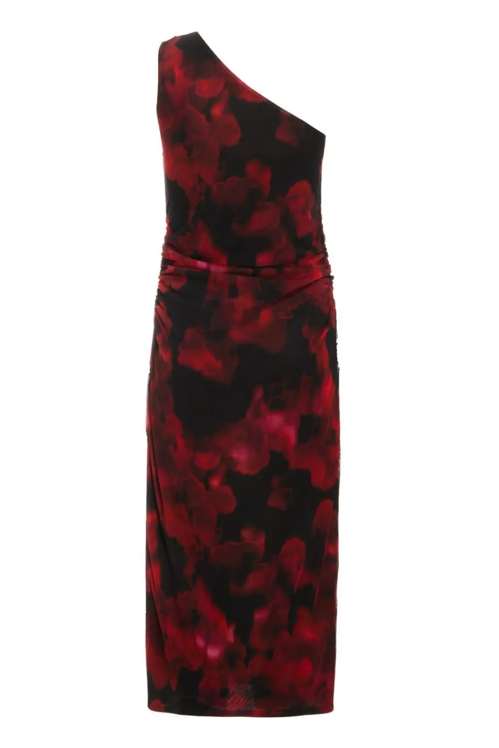 Quiz Evening Dresses|Florals>Black Floral One Shoulder Midaxi Dress