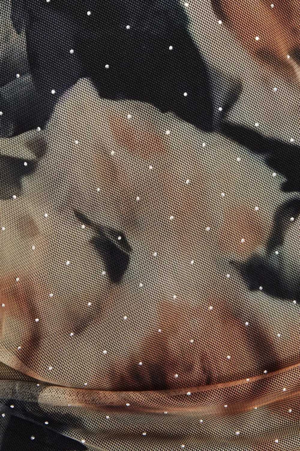 Quiz Going Out Tops|Tops>Black Floral Print Mesh Top