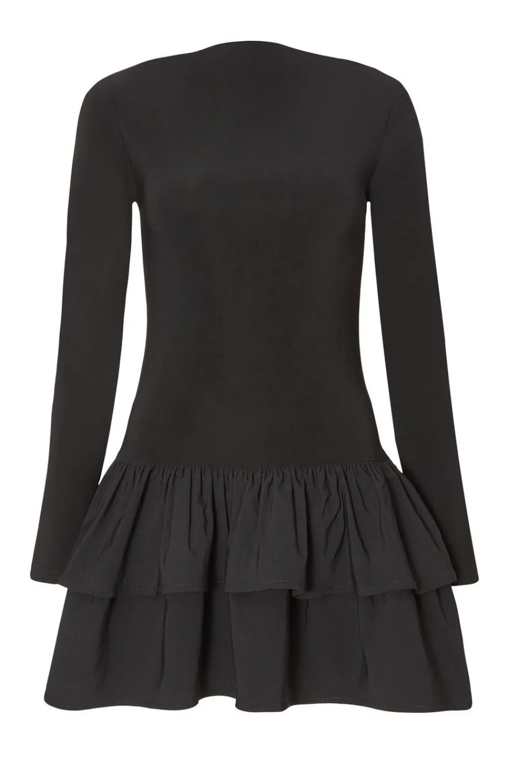 Quiz Going Out|Dresses>Black Frill Mini Dress