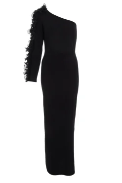Quiz Prom Dresses|Prom & Ball>Black Frill One Shoulder Maxi Dress