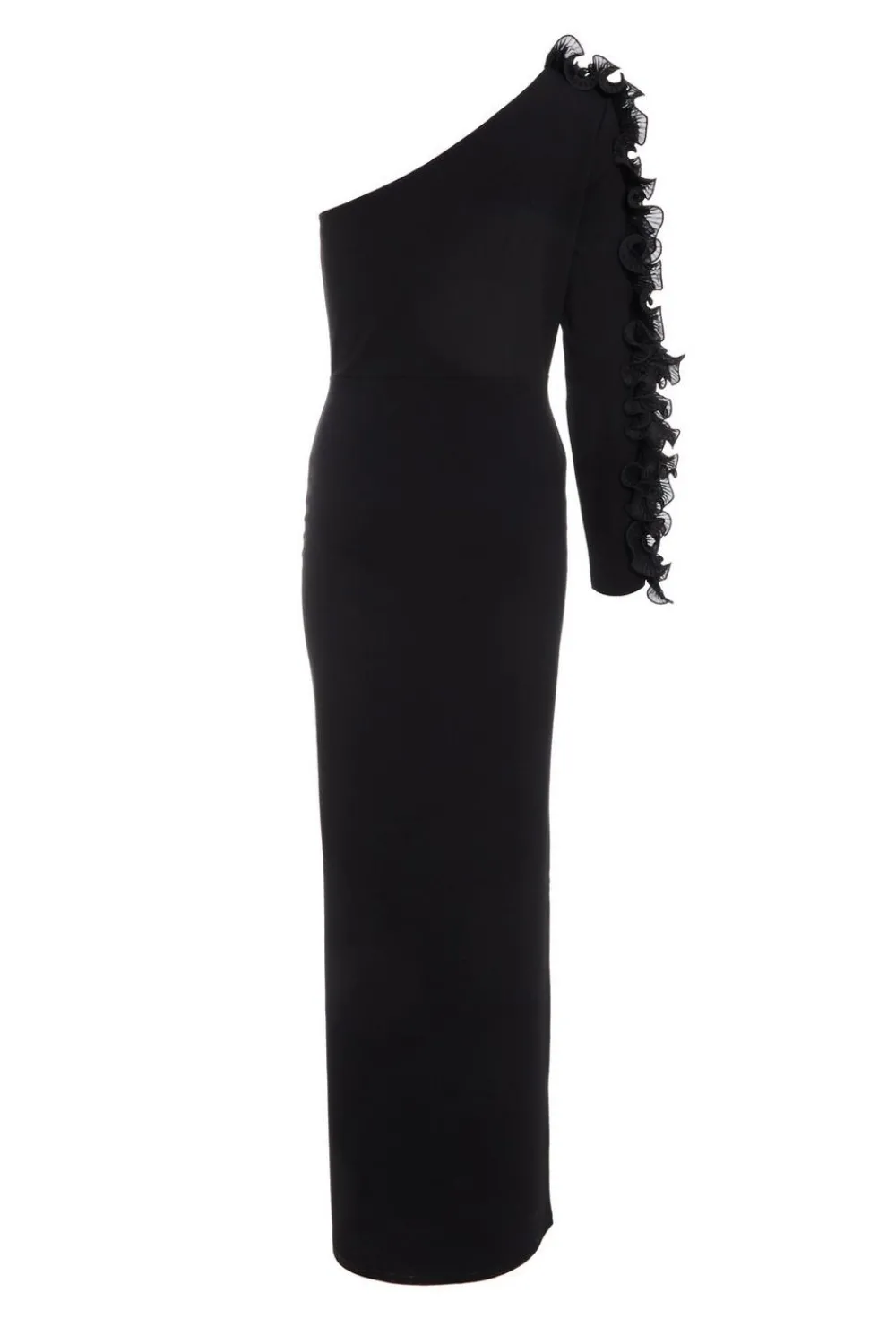 Quiz Prom Dresses|Prom & Ball>Black Frill One Shoulder Maxi Dress