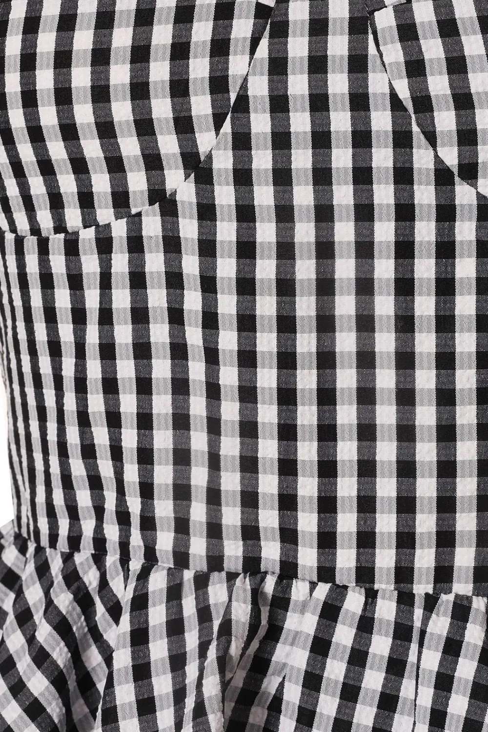 Quiz Summer Tops|Going Out Tops>Black Gingham Peplum Top