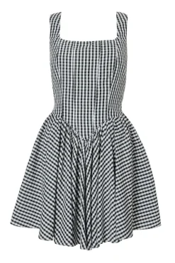 Quiz Summer Clothes|Holiday>Black Gingham Skater Dress