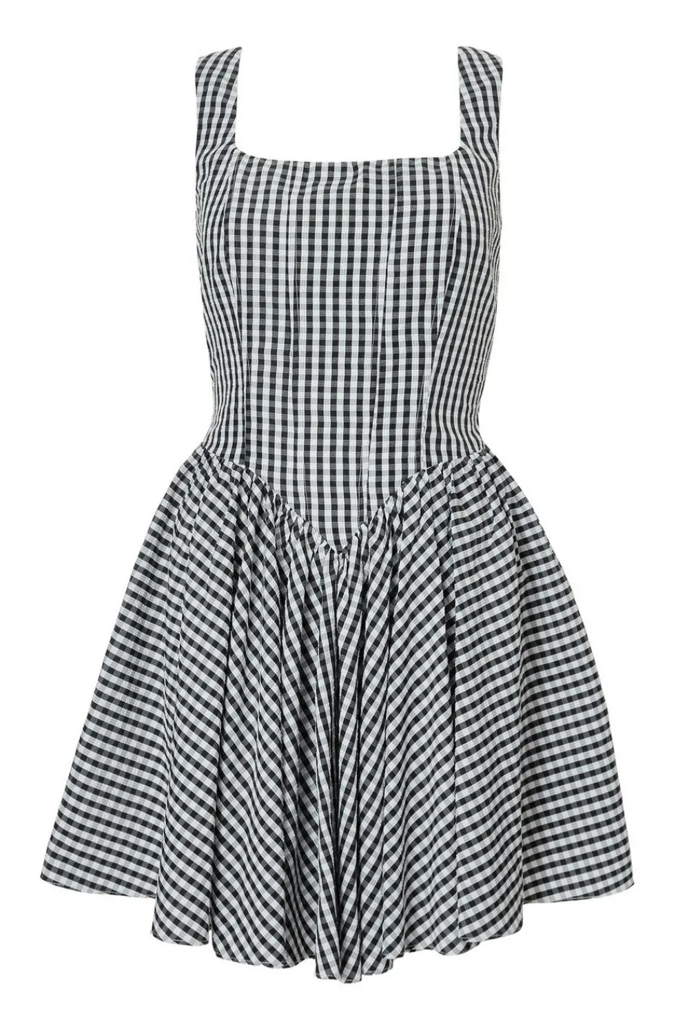 Quiz Summer Clothes|Holiday>Black Gingham Skater Dress