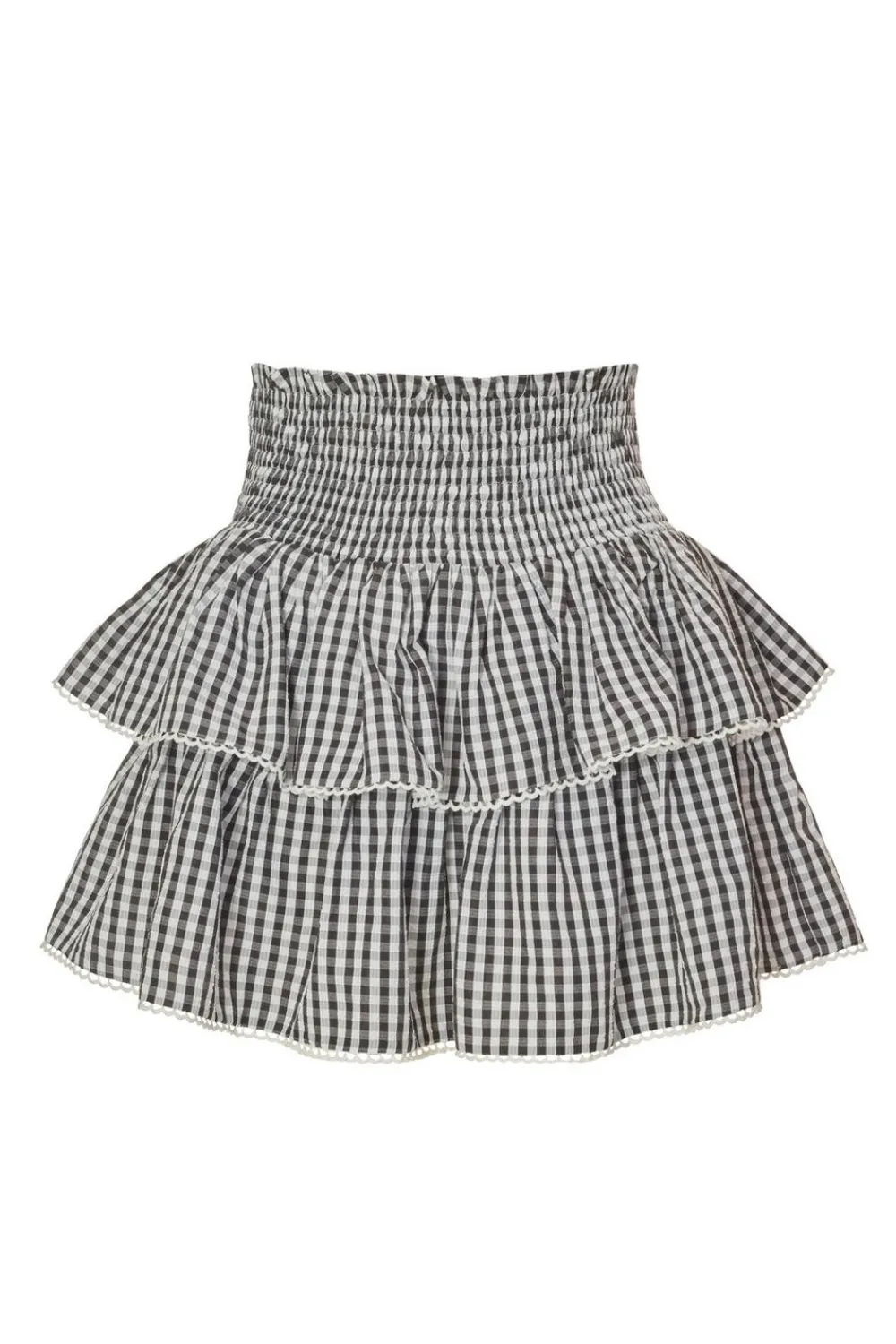 Quiz Summer Clothes|Skirts>Black Gingham Tiered Mini Skirt