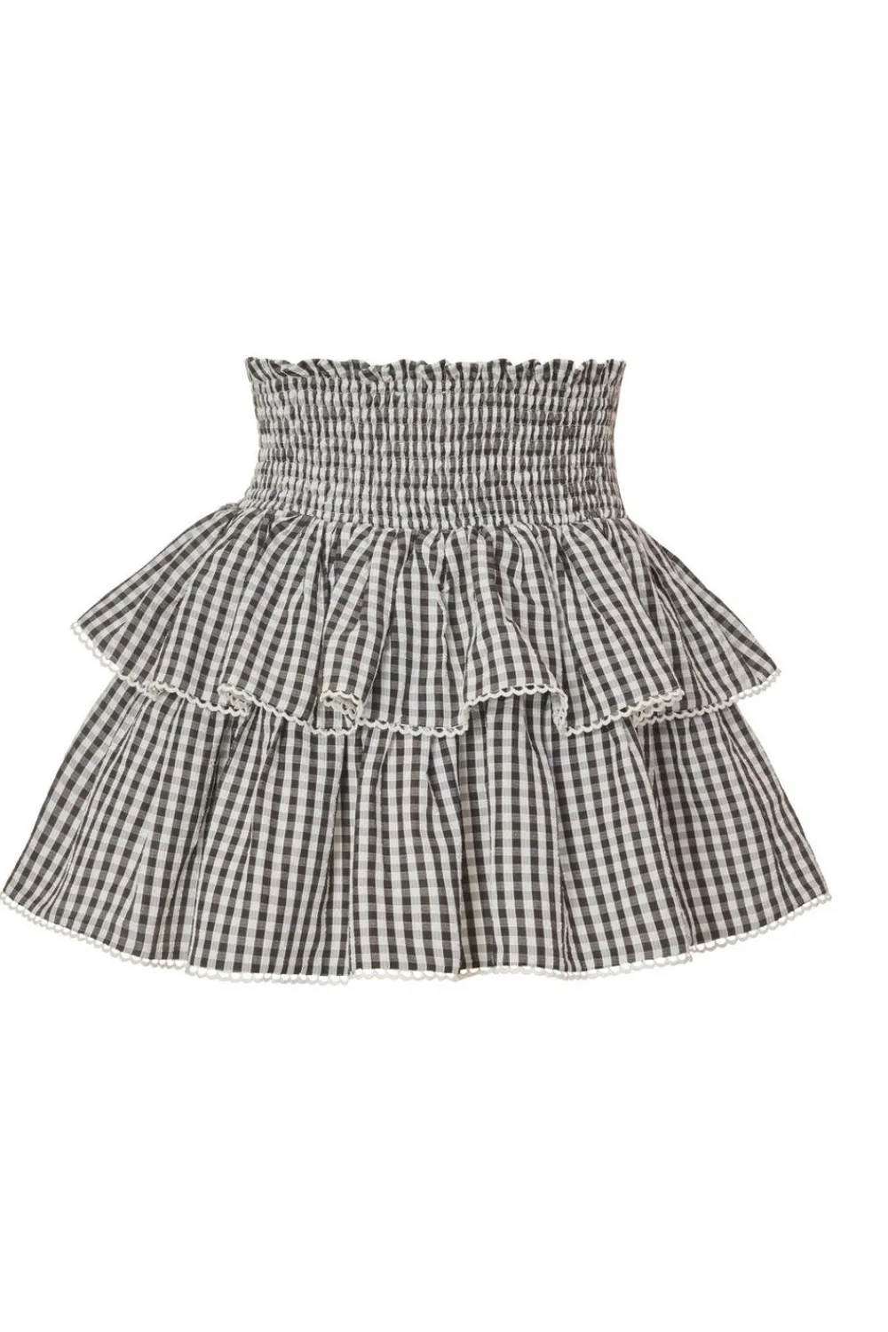 Quiz Summer Clothes|Skirts>Black Gingham Tiered Mini Skirt