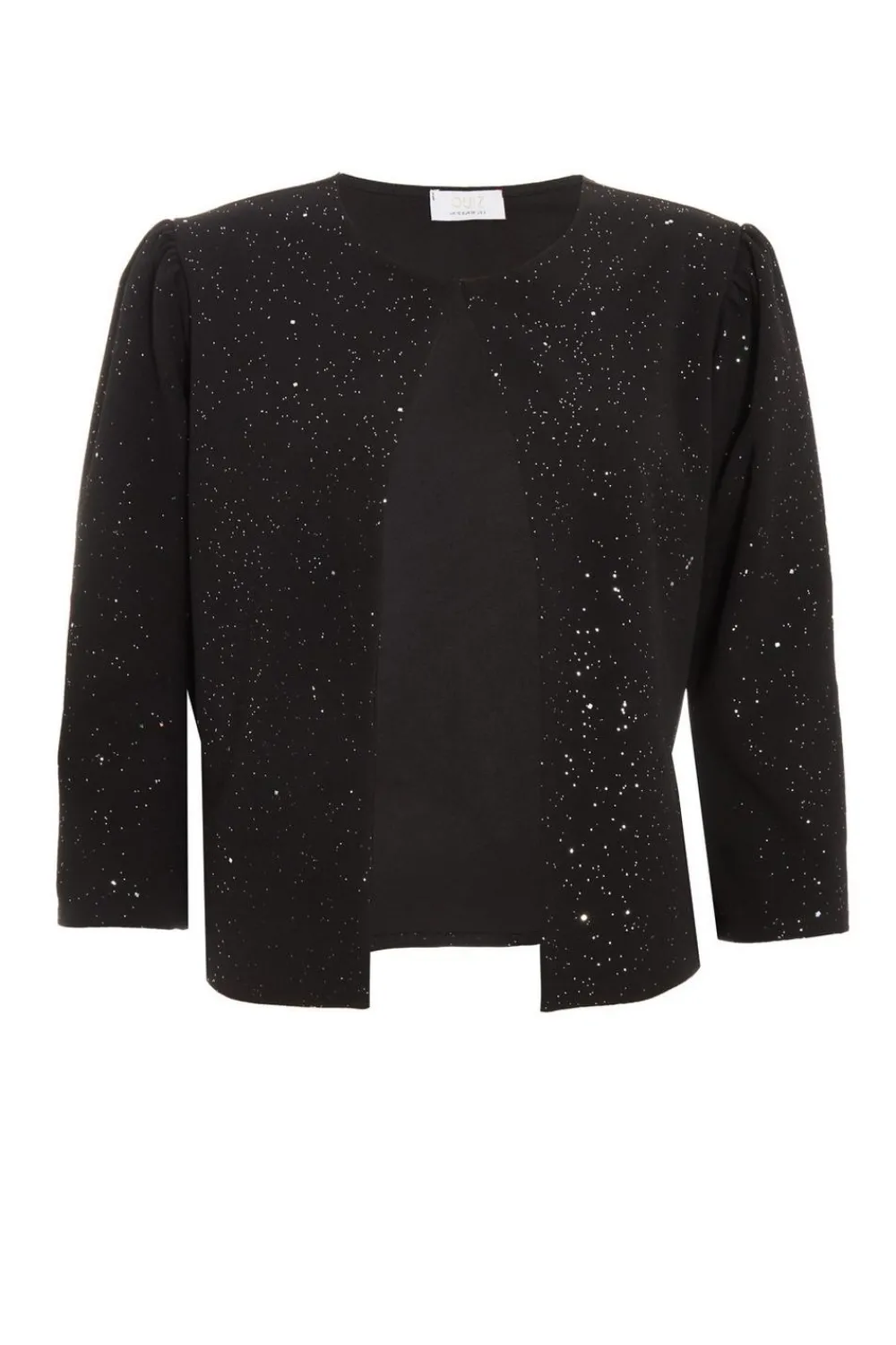 Quiz Christening Guest|Jackets & Coats>Black Glitter Cropped Jacket