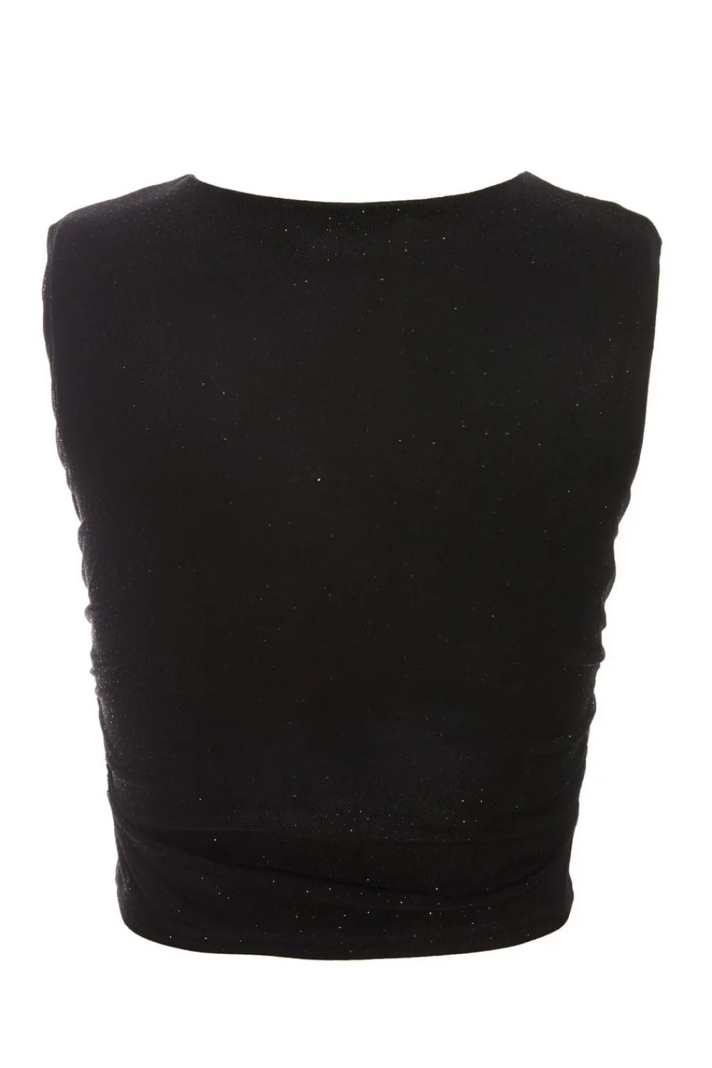 Quiz Going Out Tops|Crop Tops>Glitter Mesh Crop Top
