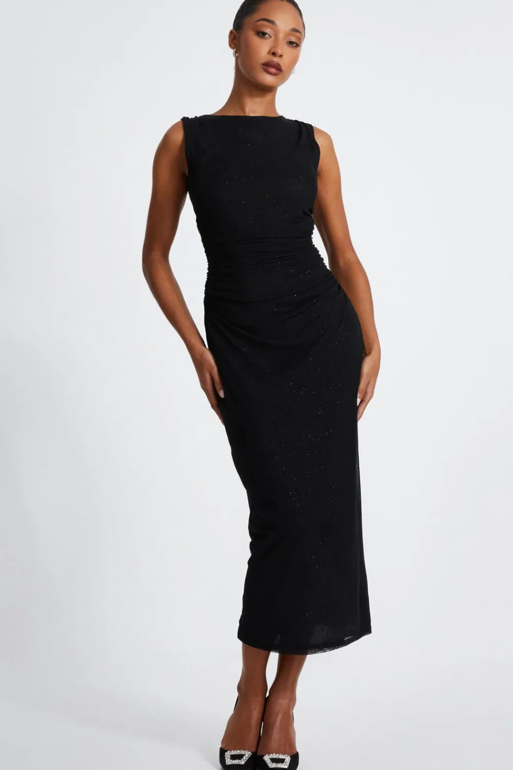 Quiz Evening Dresses|Occasion Dresses>Glitter Mesh Midaxi Dress