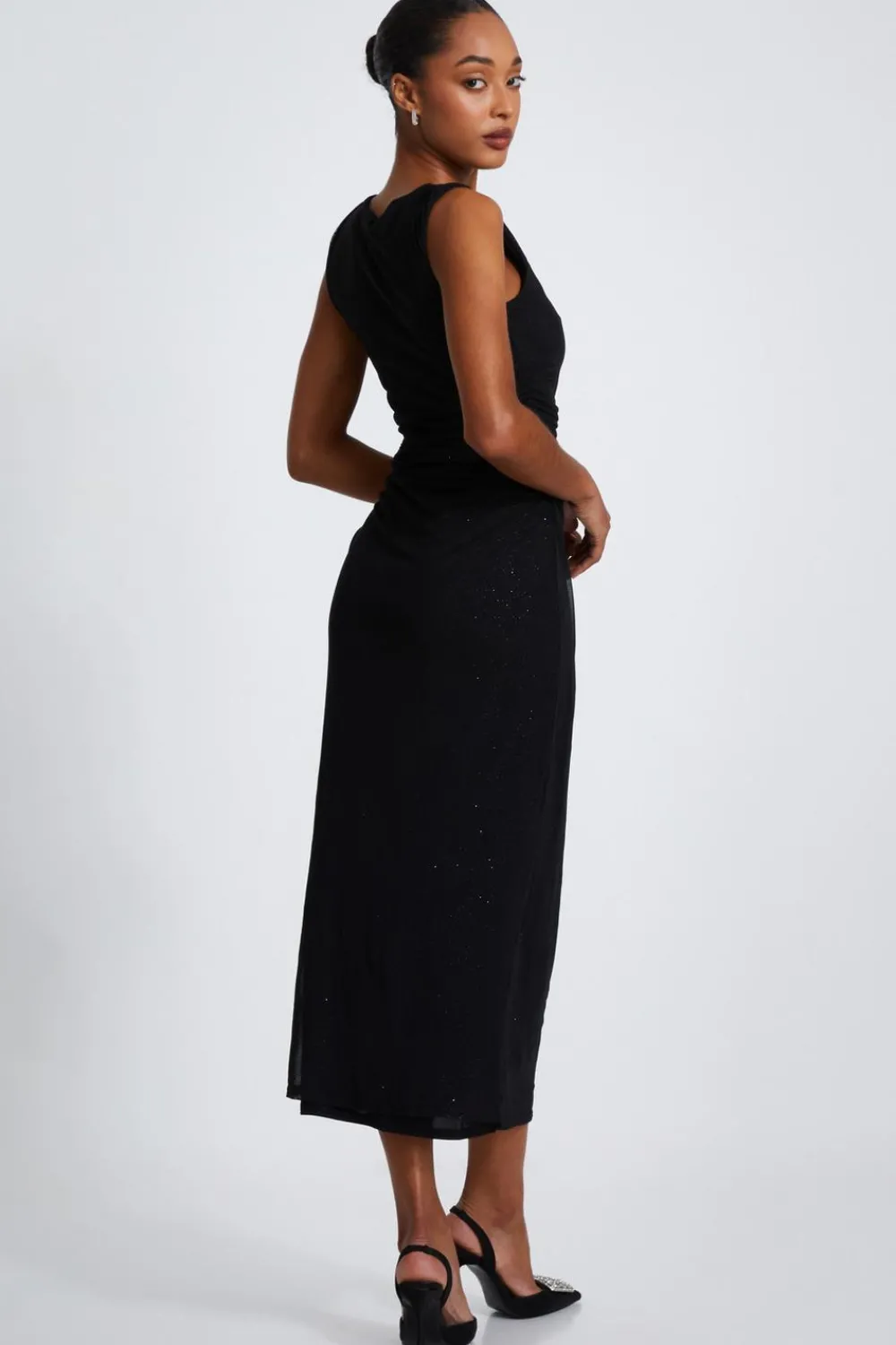 Quiz Evening Dresses|Occasion Dresses>Glitter Mesh Midaxi Dress