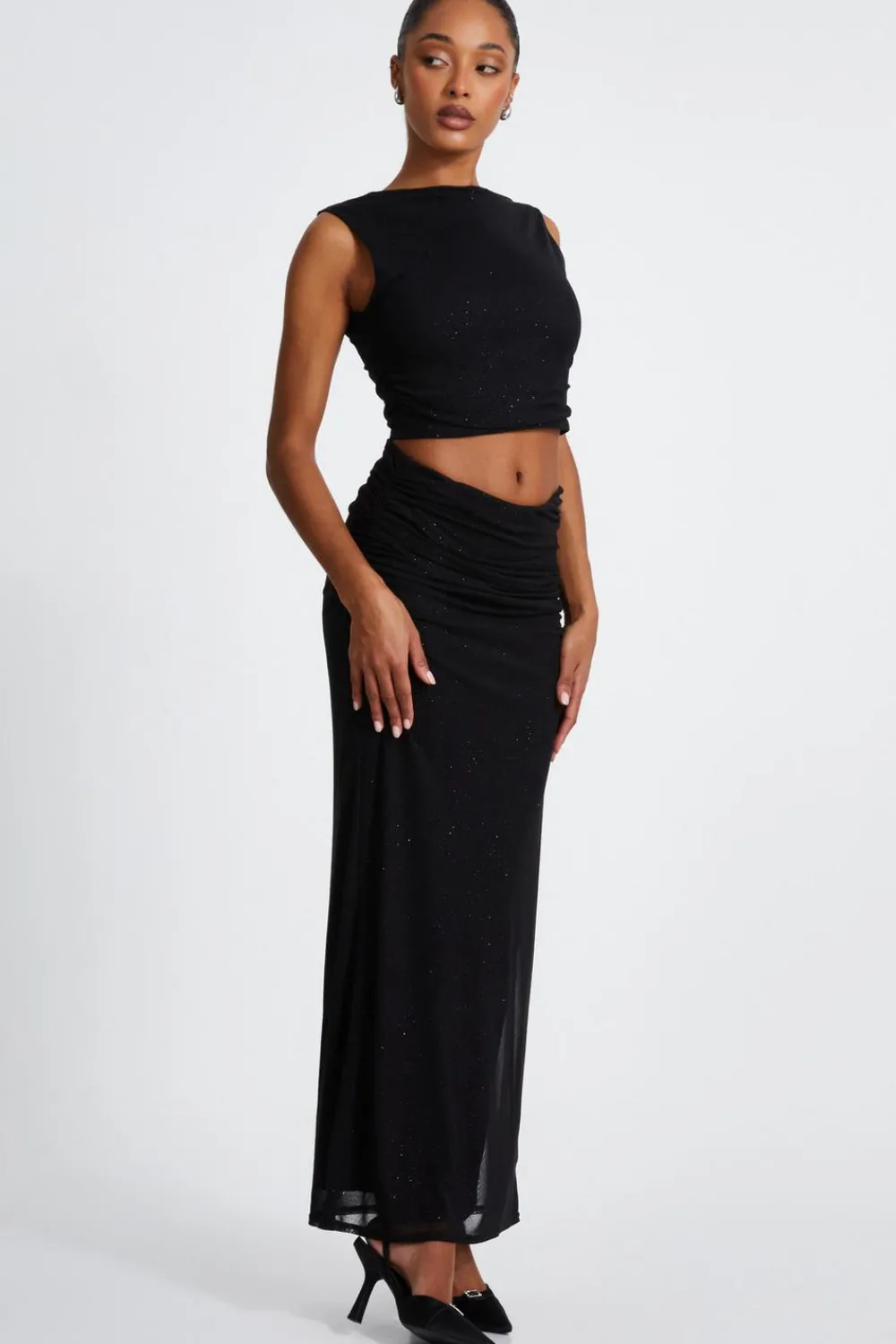 Quiz Skirts|Co-Ords>Glitter Mesh Midaxi Skirt