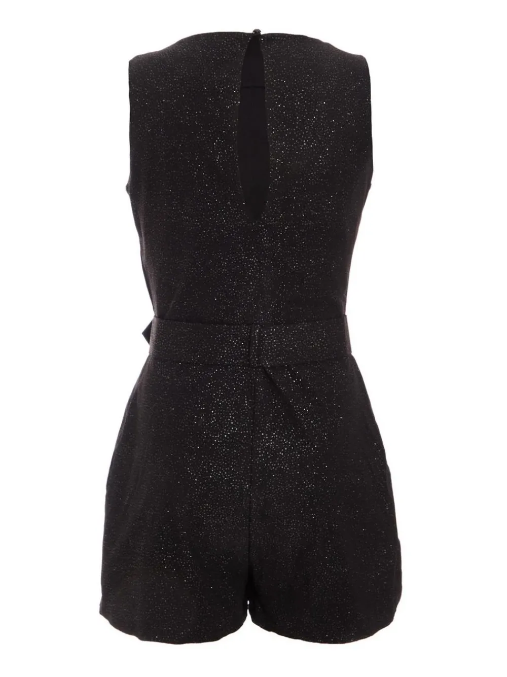 Quiz Playsuits|Playsuits>Black Glitter Skort Playsuit