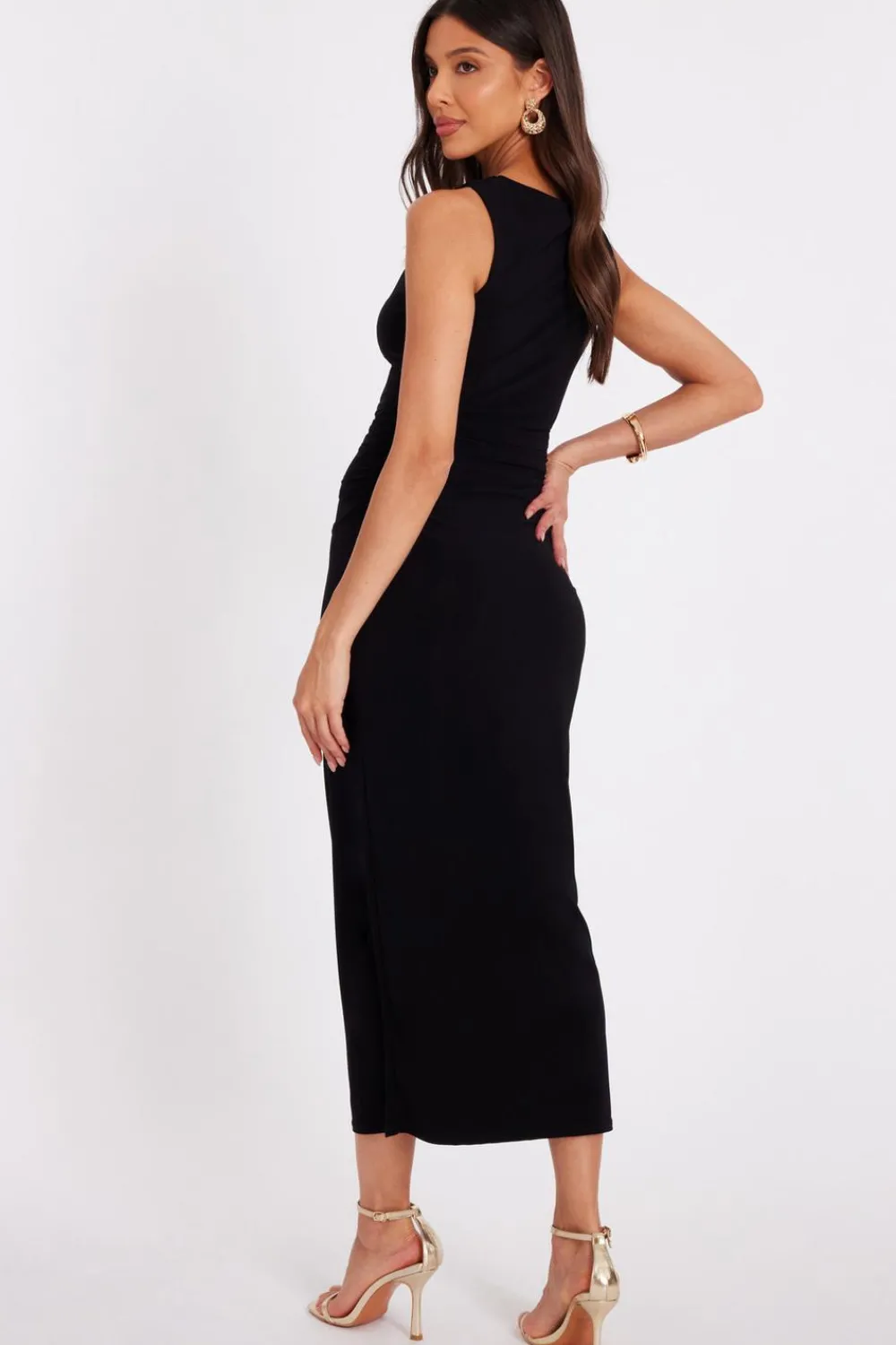 Quiz Day At The Races|Christening Guest>Gold Buckle Midaxi Dress