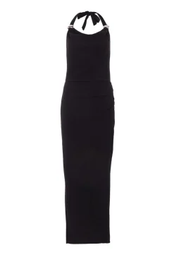 Quiz Evening Dresses|Wedding Guest Dresses>Black Halter Neck Maxi Dress