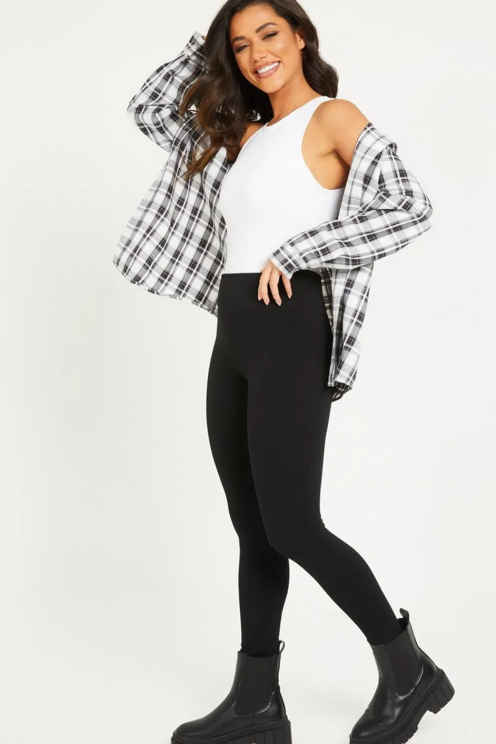 Quiz Modest|Leggings>Black High Waist Leggings