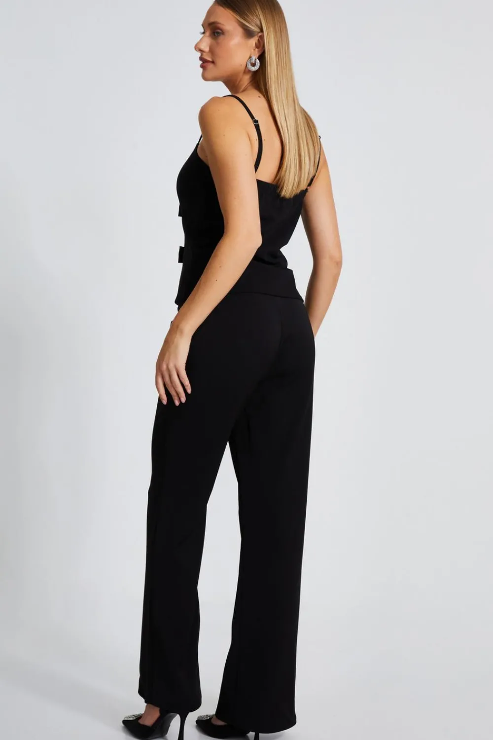 Quiz Trousers|Casual Clothing>Black High Waisted Tailored Trousers