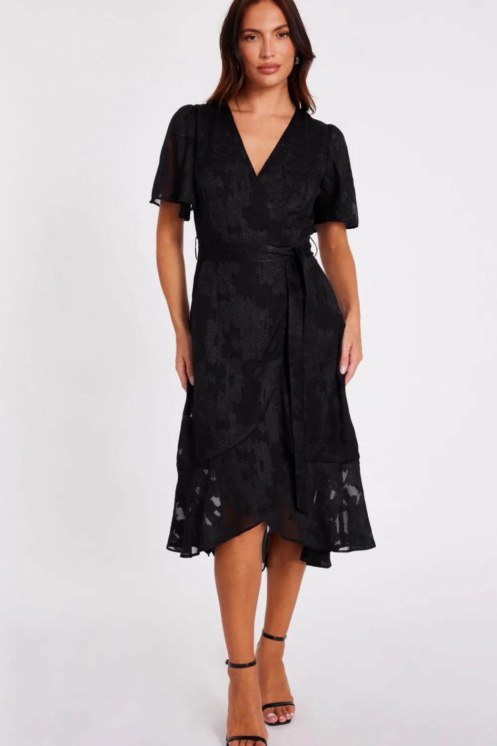 Quiz Evening Dresses|Day At The Races>Jacquard Wrap Midi Dress