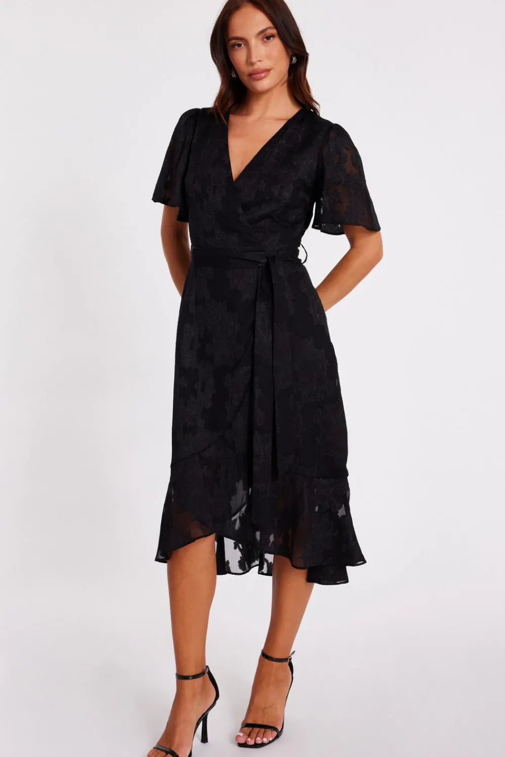 Quiz Evening Dresses|Day At The Races>Jacquard Wrap Midi Dress