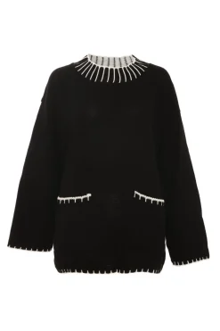 Quiz Knitwear|Jumpers>Knit Contrast Stich Jumper