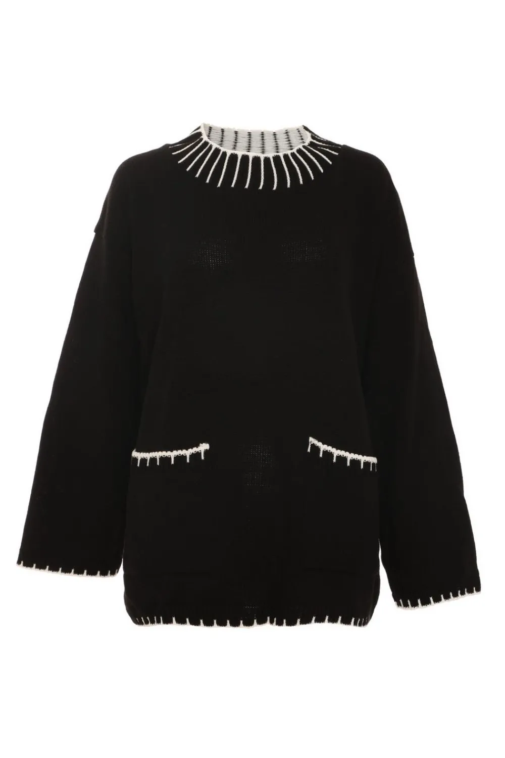 Quiz Knitwear|Jumpers>Knit Contrast Stich Jumper