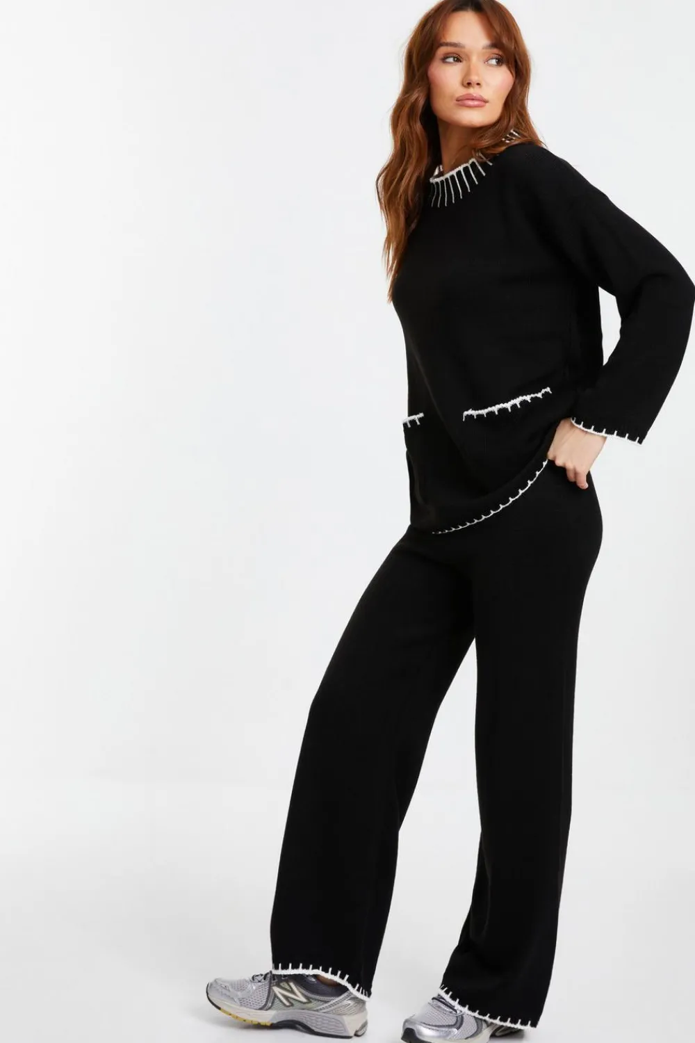 Quiz Knitwear|Jumpers>Knit Contrast Stich Jumper