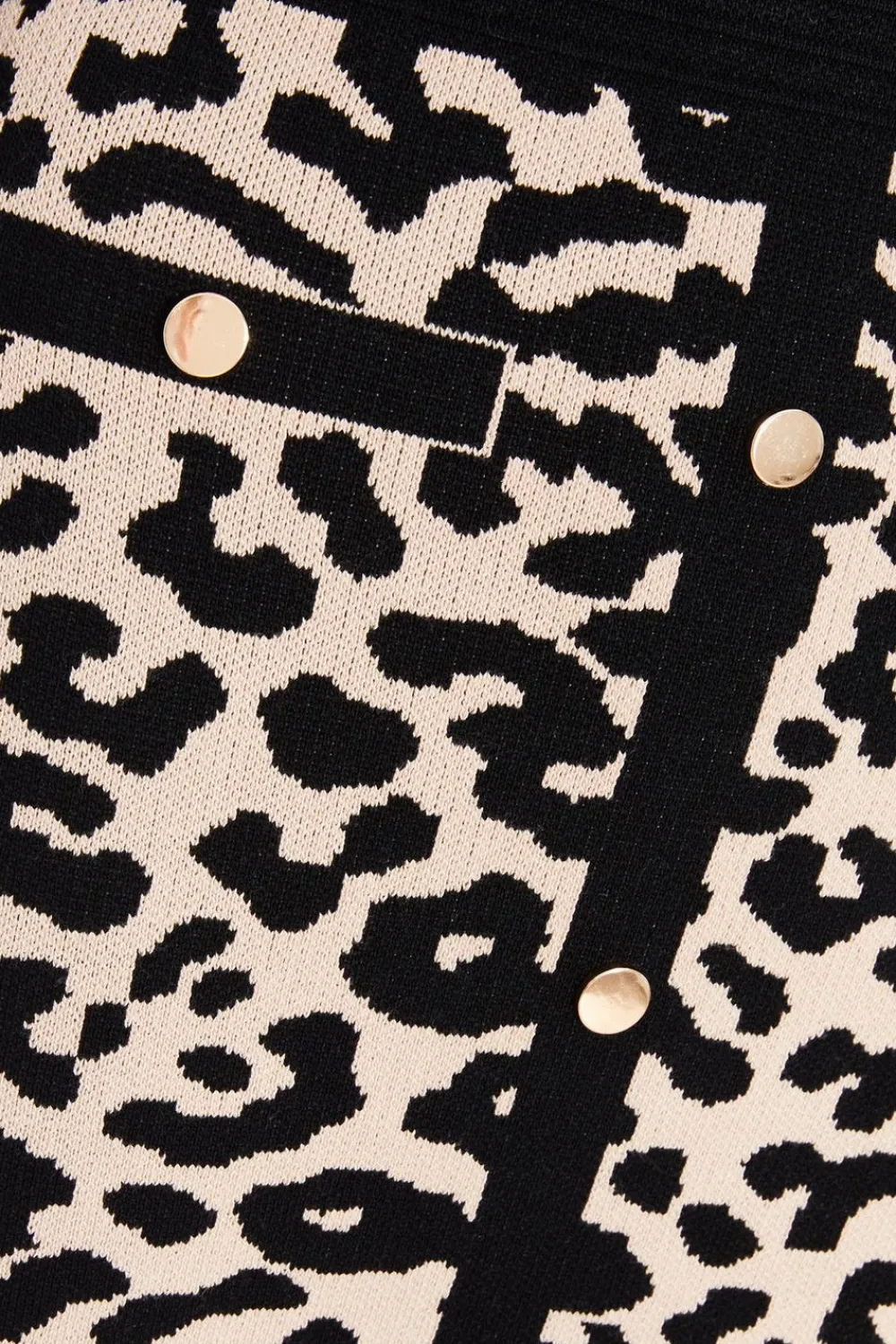 Quiz Knitwear|Casual Clothing>Black Knit Leopard Print Jumper Dress