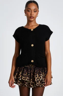 Quiz Knitwear|Casual Clothing>Knit Sleeveless Cardigan