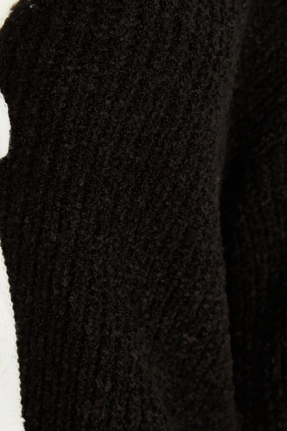 Quiz Tops|Knitwear>Black Knit Tie Front Cardigan