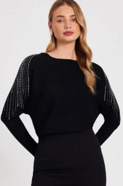 Quiz Knitwear|Jumpers>Knitted Diamante Jumper
