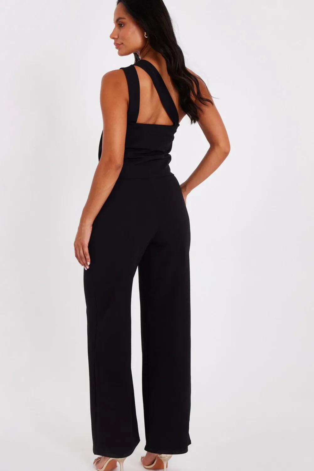 Quiz Occasion Jumpsuits|Going Out Jumpsuits>Black Knot Detail Jumpsuit
