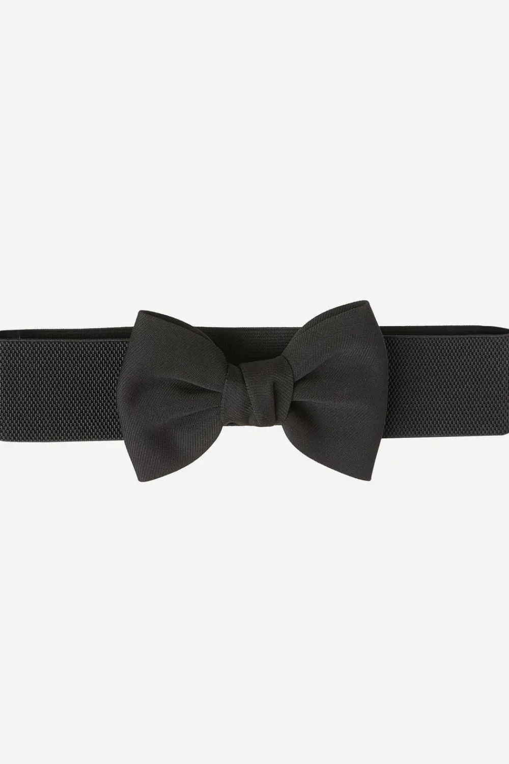 Quiz Belts>Black Large Bow Stretch Belt