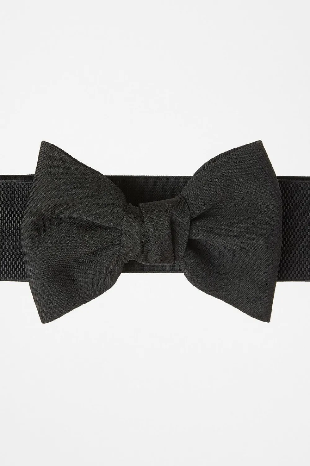 Quiz Belts>Black Large Bow Stretch Belt
