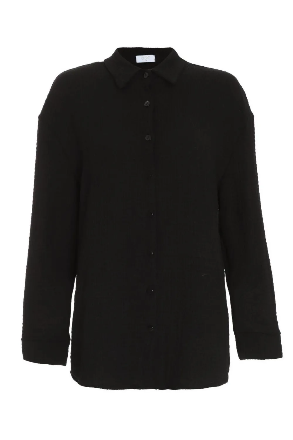 Quiz Shirts & Blouses|Day Tops>Black Long Sleeve Textured Shirt