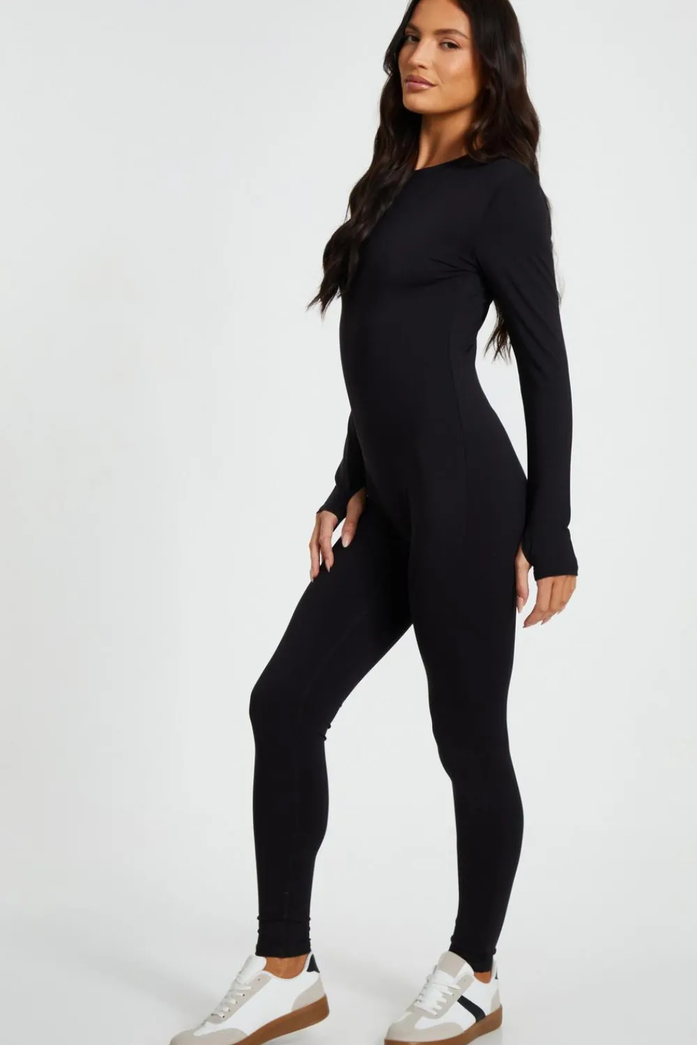 Quiz Black Jumpsuits|Modest>Black Long Sleeve Unitard