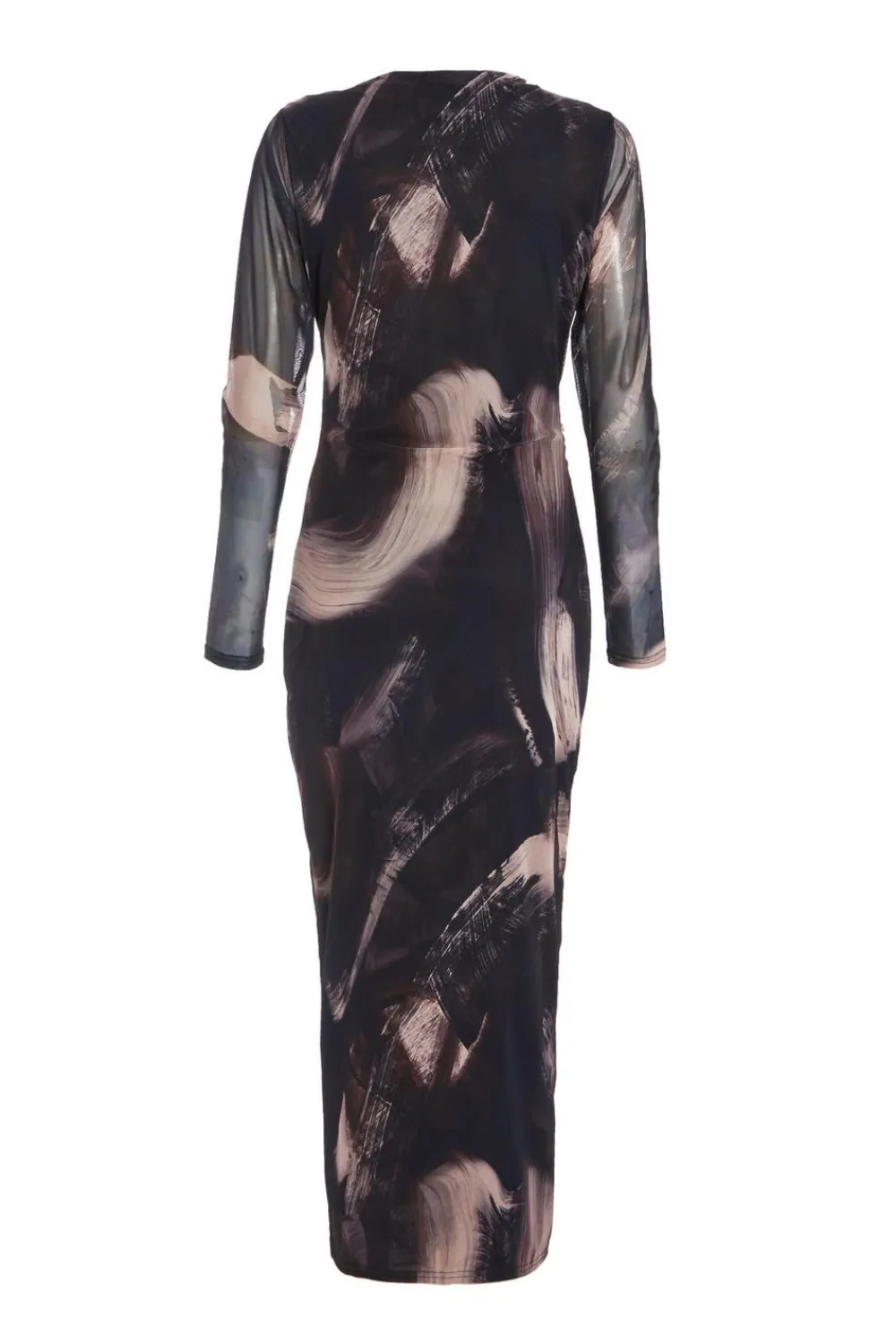 Quiz Midi Dresses|Maxi Dresses>Black Marble Print Mesh Midaxi Dress