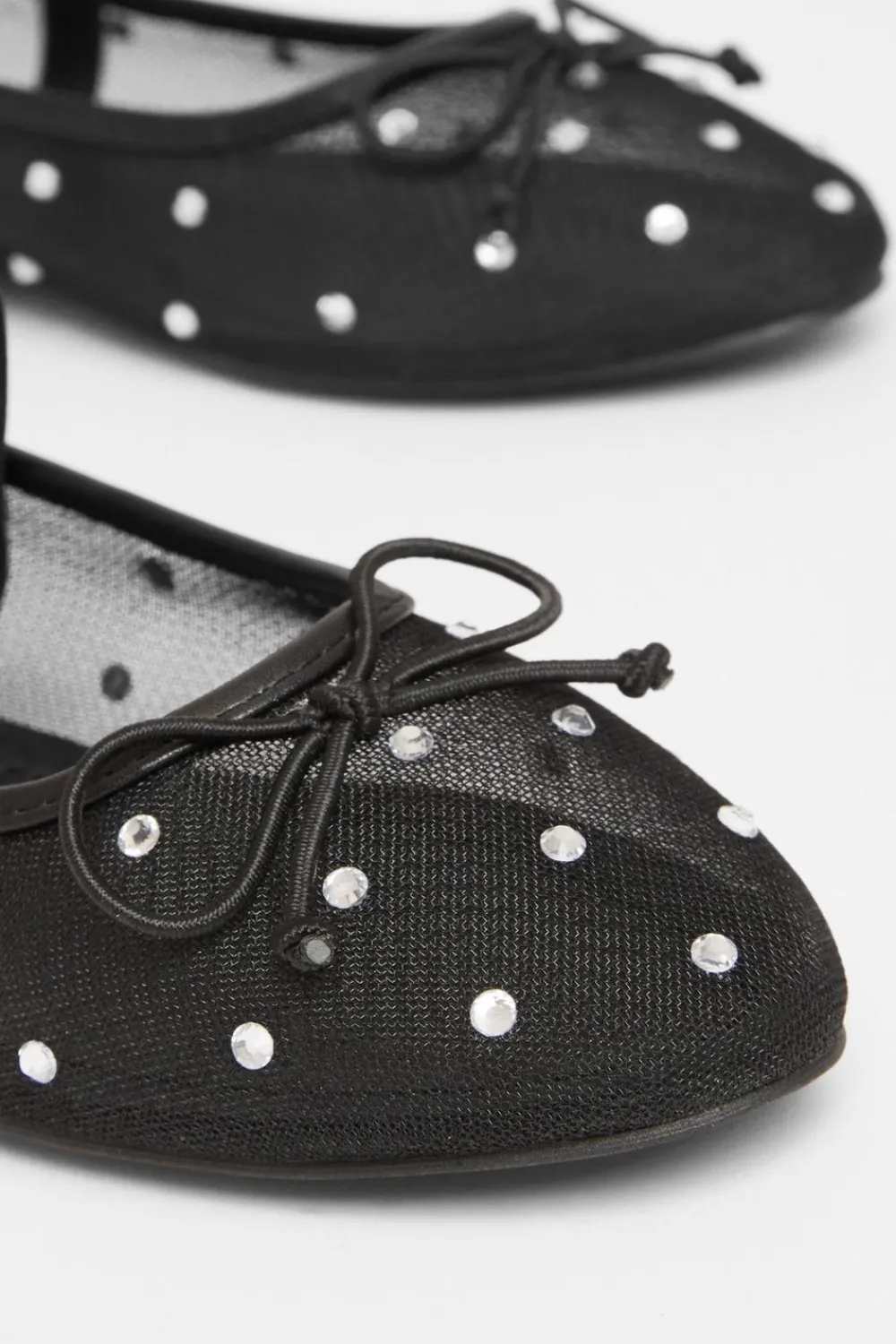 Quiz Pumps|Flats>Mesh Diamante Bow Pumps