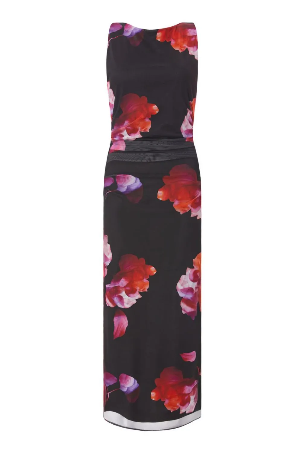 Quiz Summer Clothes|Holiday>Black Mesh Floral Midaxi Dress