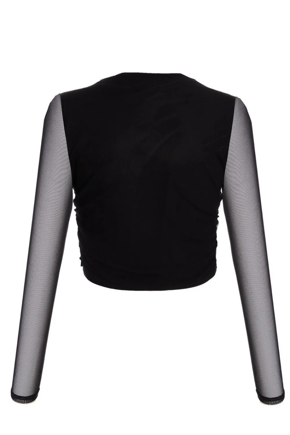 Quiz Crop Tops|Tops>Mesh Long Sleeve Top